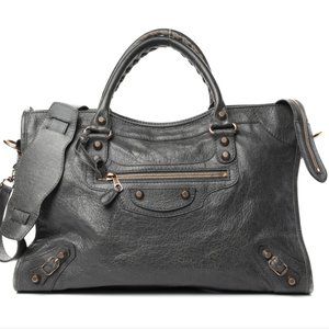 Balenciaga Agneau Giant 12 Rose Gold Hardware City Gris Tarmac